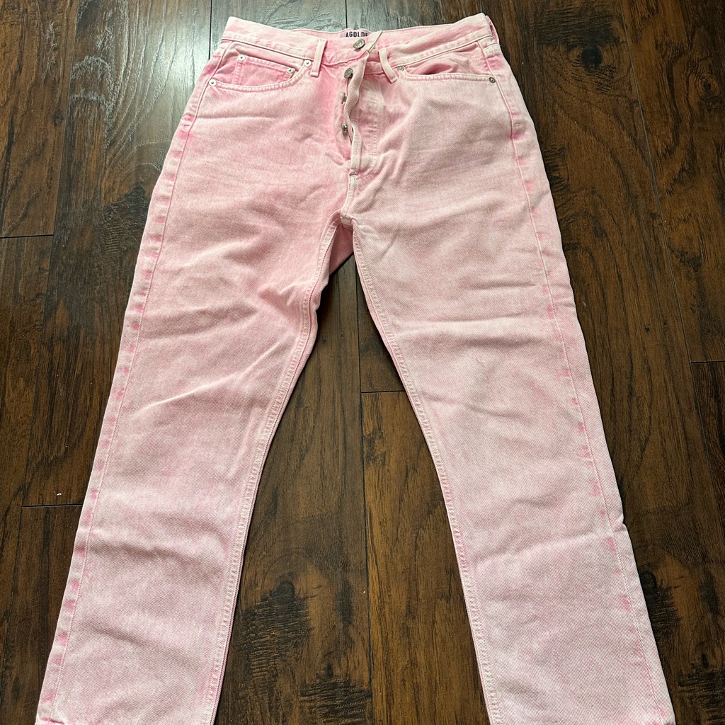 Agolde Bubblegum Pink Denim Jeans
